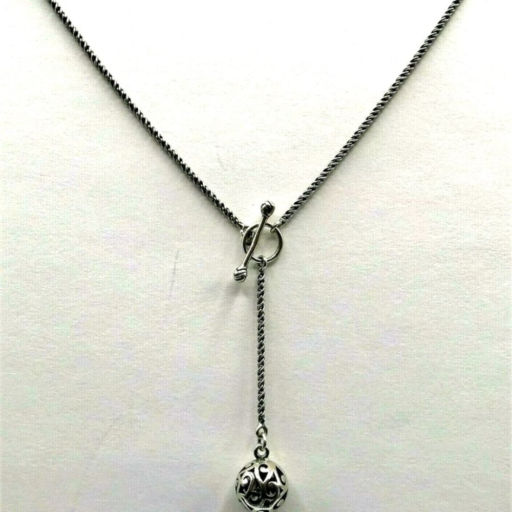 SILPADA STERLING SILVER SCROLL BALL TOGGLE 17.5